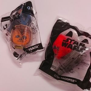 4/$15 🌻 NWT Set of 2 Star Wars McDonalds Toys #9 Chewbacca & #6 Sith Trooper